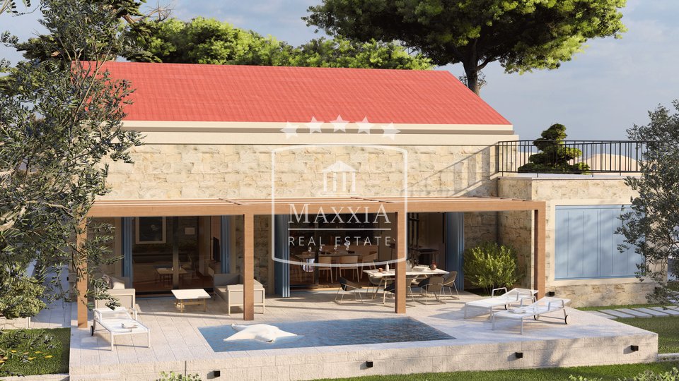 Dugi otok, Žman - neubau Luxusvilla mit Pool, 2. Reihe zum Meer! 950000€