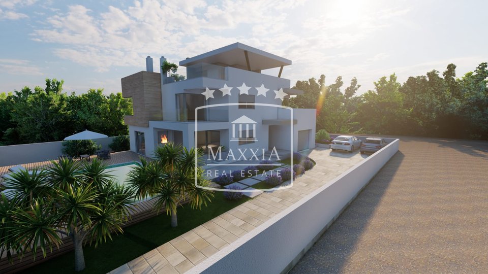 Ljubač - luxurious villa with a pool, open sea view! 600000€