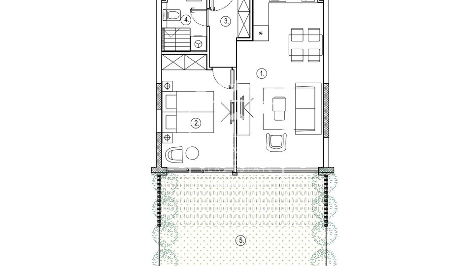 Sukošan - 1,5 ap. mit Garten, Neubau ERSTE REIHE zum Meer! 229.000 €