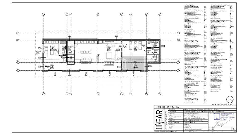 Nin - Baugrundstück von 1003m2, erste Reihe zum Meer, mit Projekt! PREIS AUF ANFRAGE