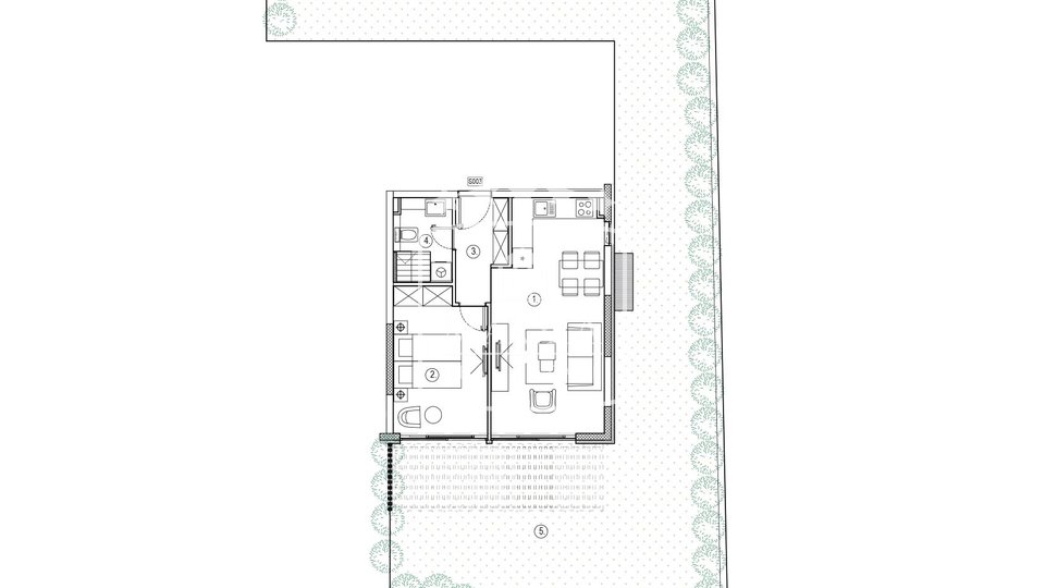 Sukošan - 1,5 ap. mit 149m2 Garten, Neubau ERSTE REIHE zum Meer! 249.000 €