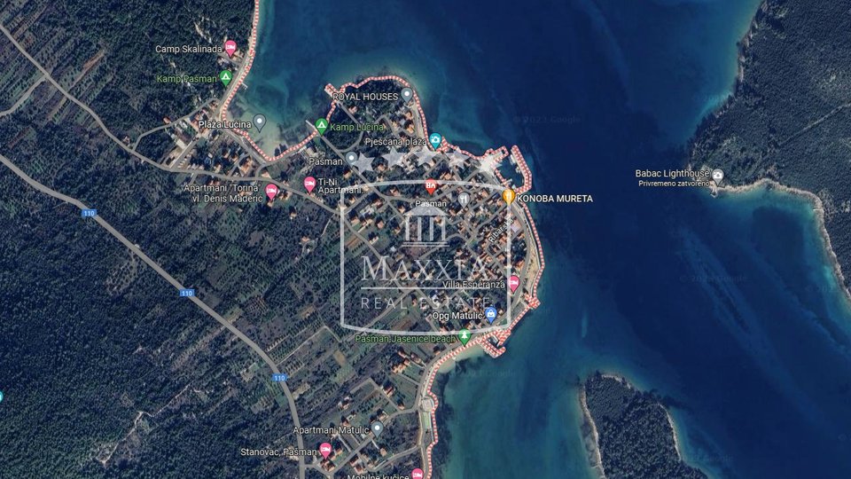 Pašman - building plot of 818m2 first row to sea! €327000